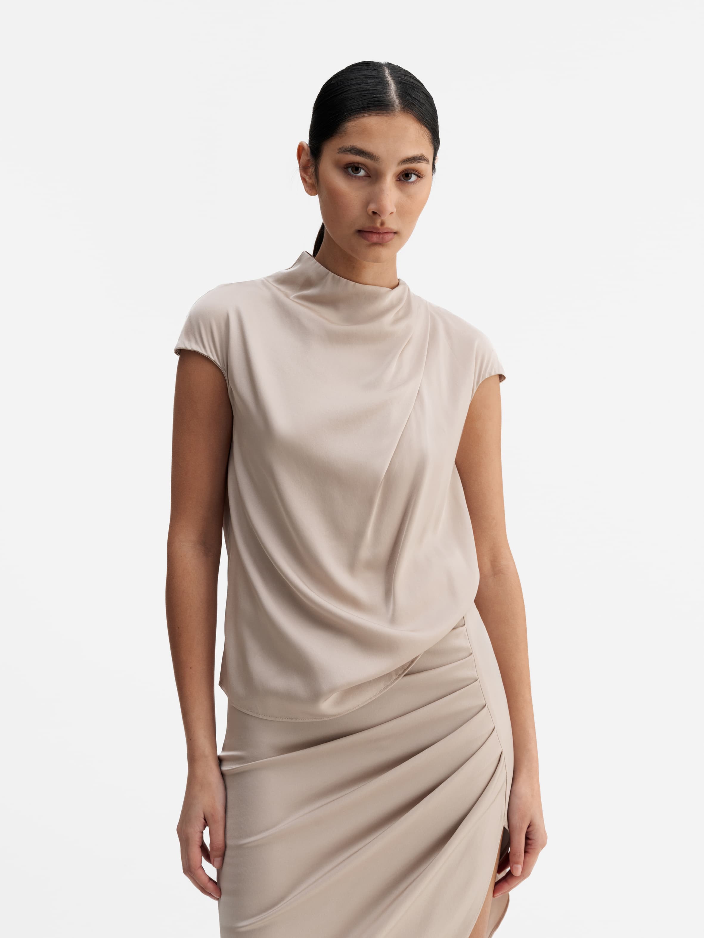 Lima silk top greige