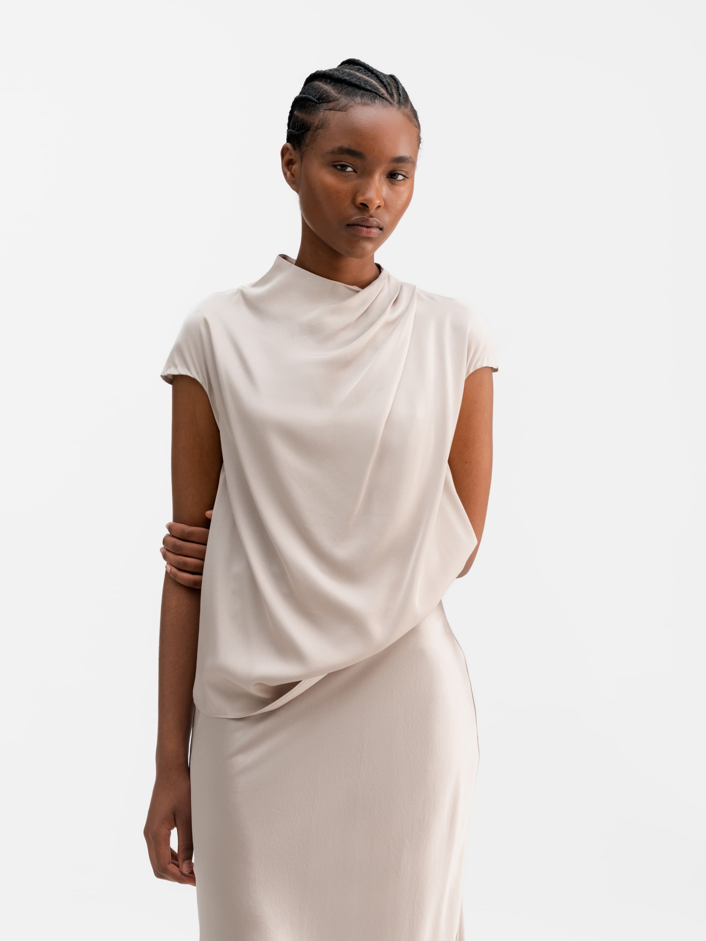 Lima silk top greige