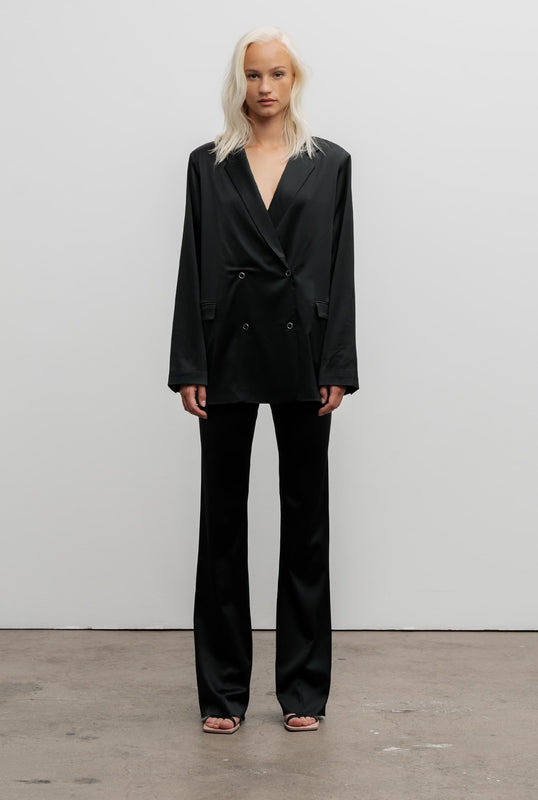 Erin satin trousers deep forest