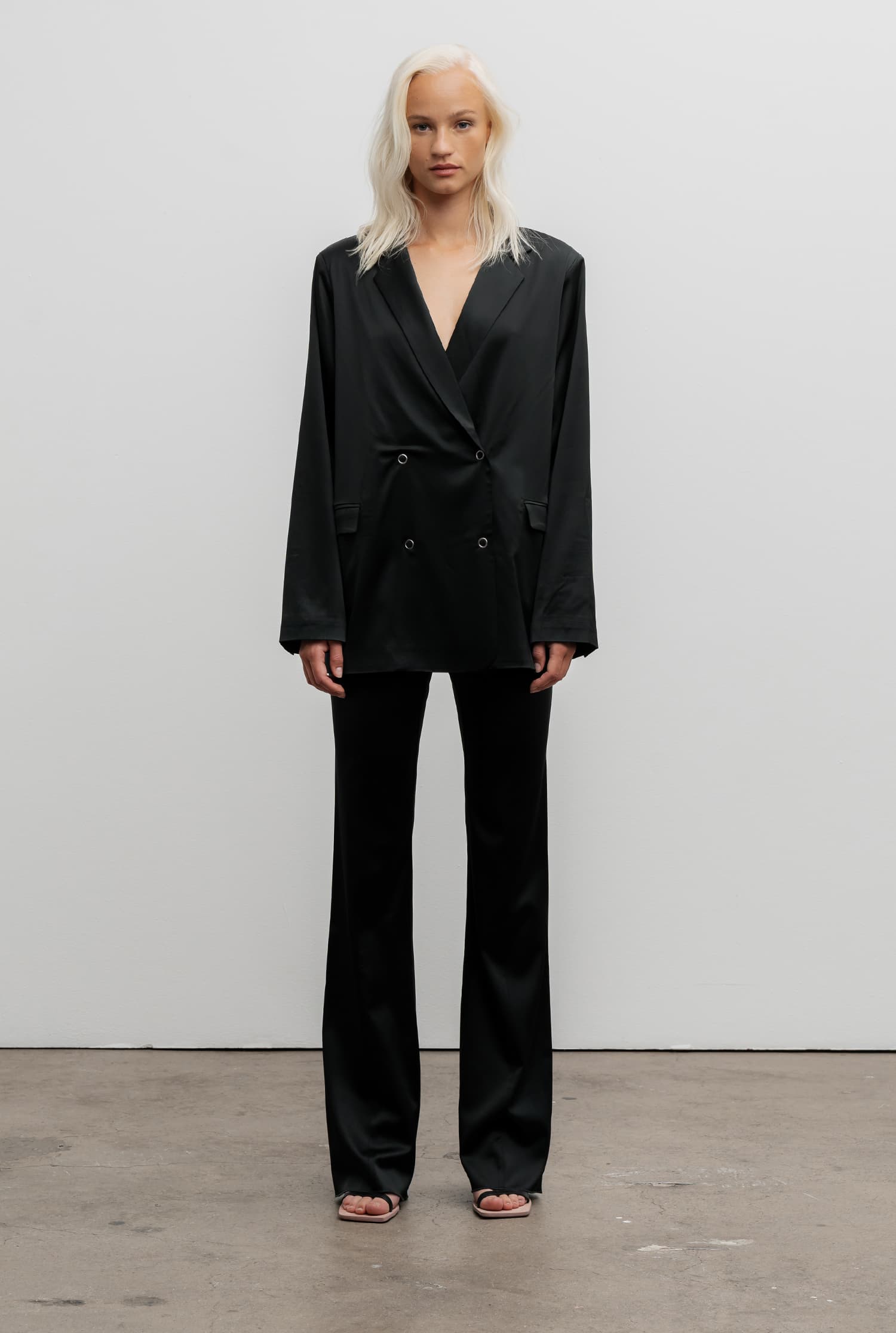 Erin satin trousers deep forest