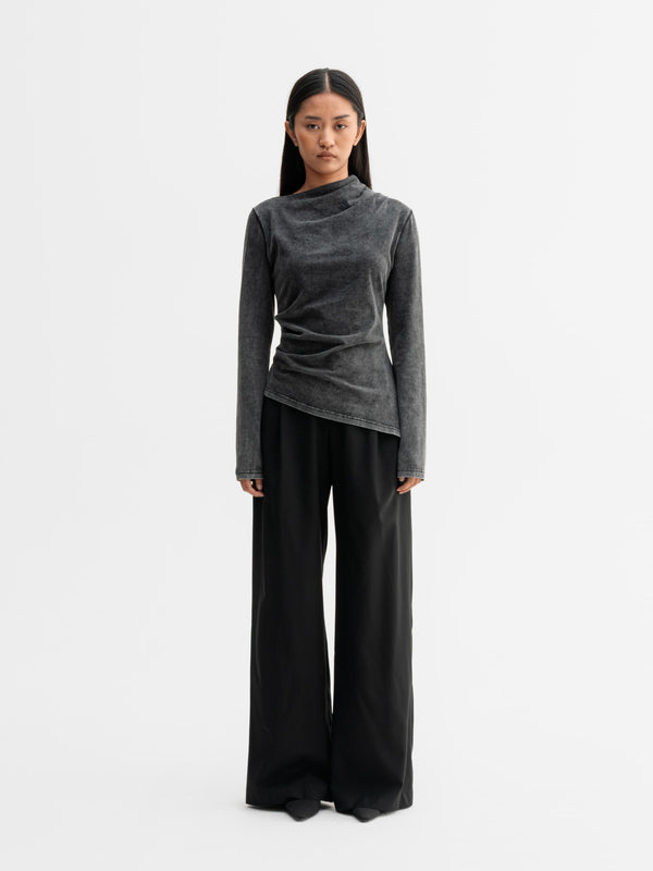 Lizi LS jersey tee washed black