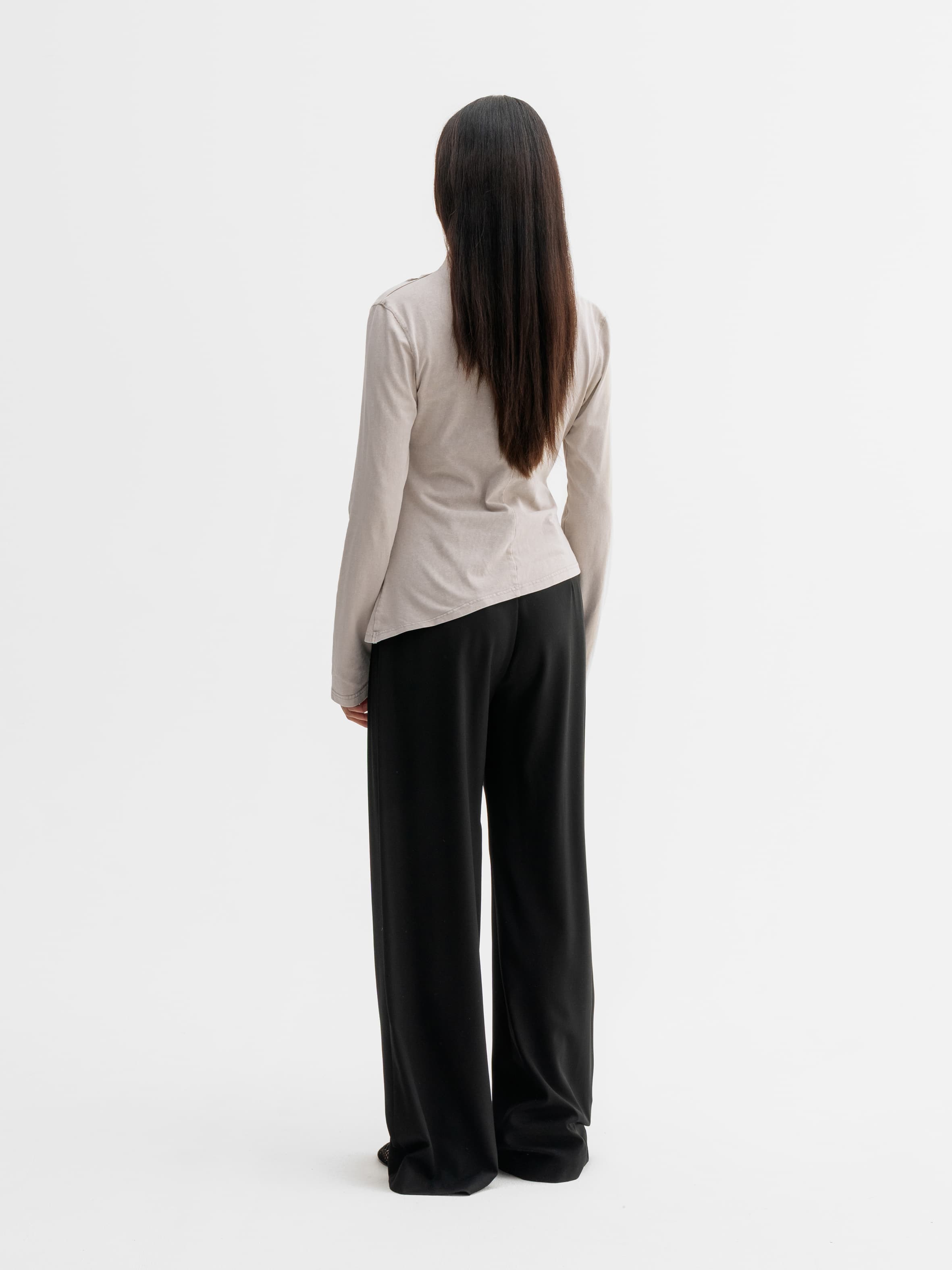 Lizi LS jersey tee washed greige
