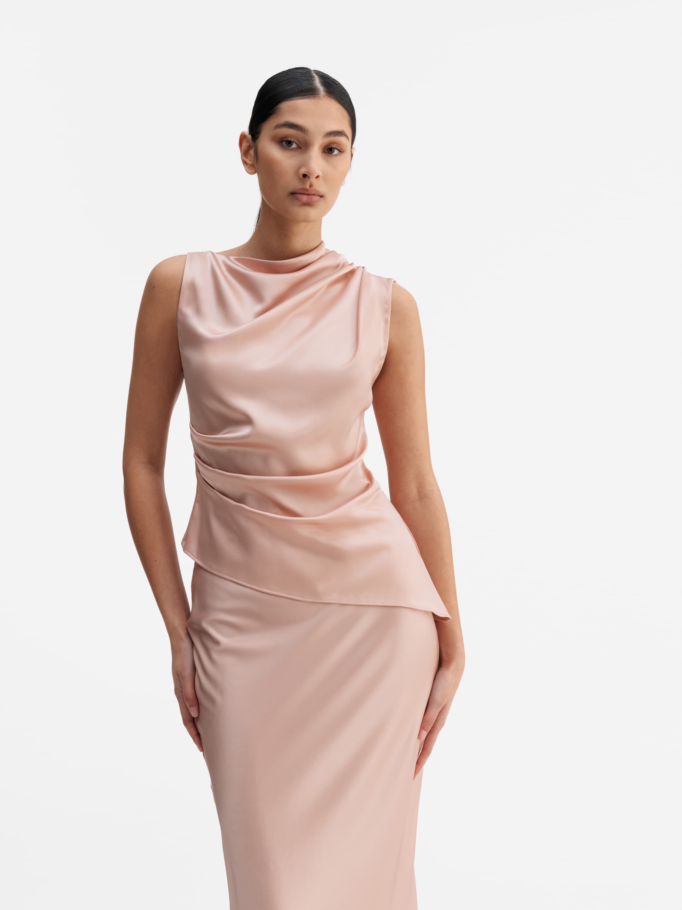 Lizi satin tank dusty pink