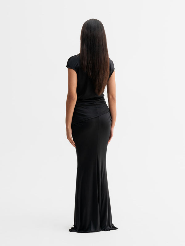 Back view of Ahlvar Gallery Lizi jersey top in Black
