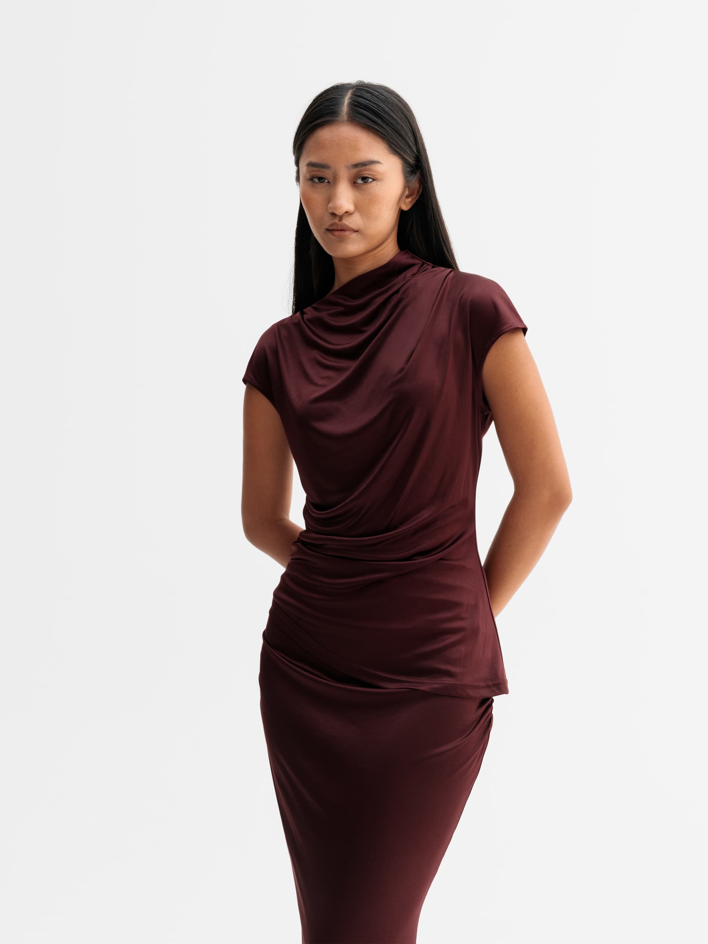 Lizi jersey top burgundy