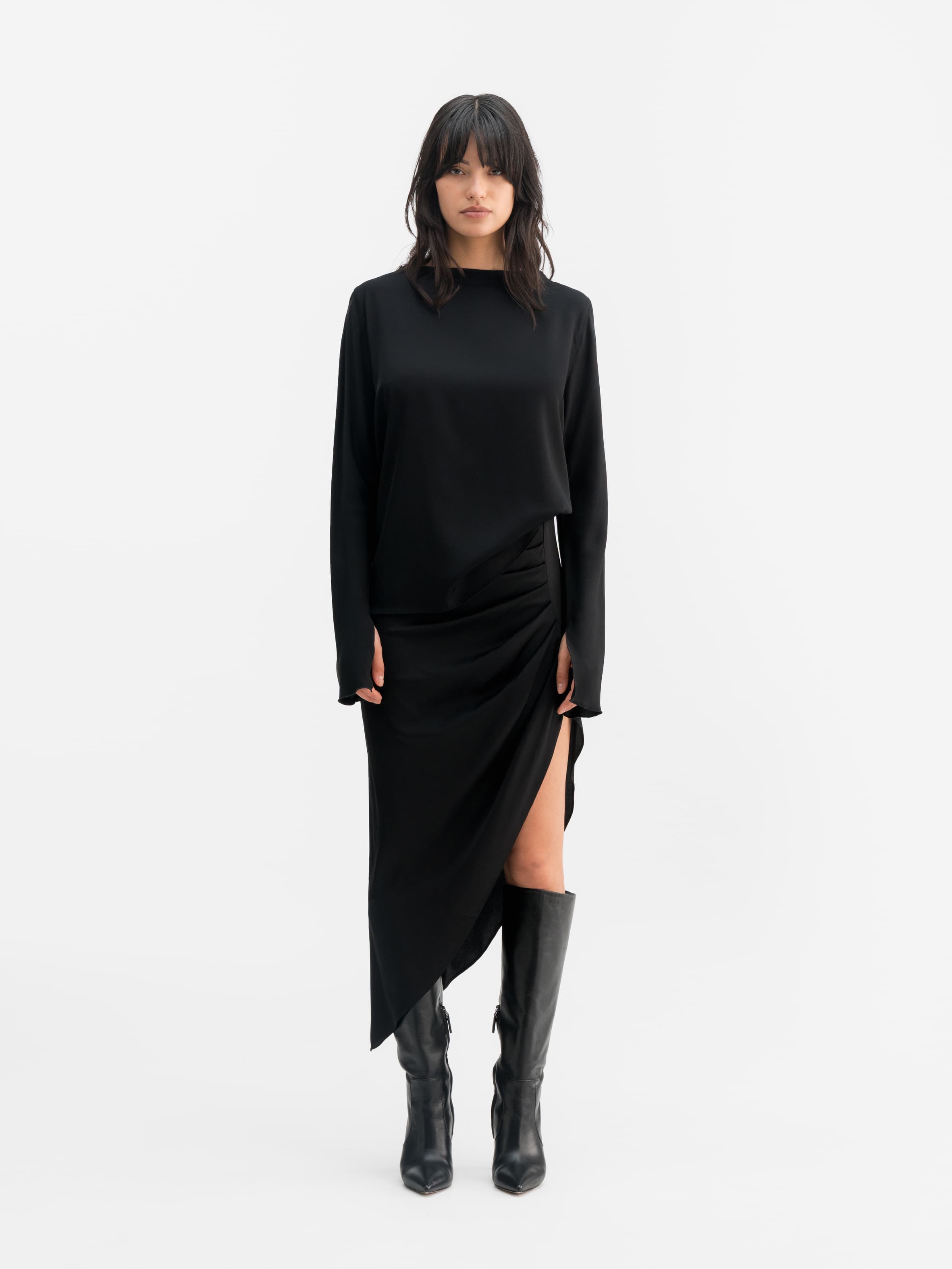 Lola silk blouse black