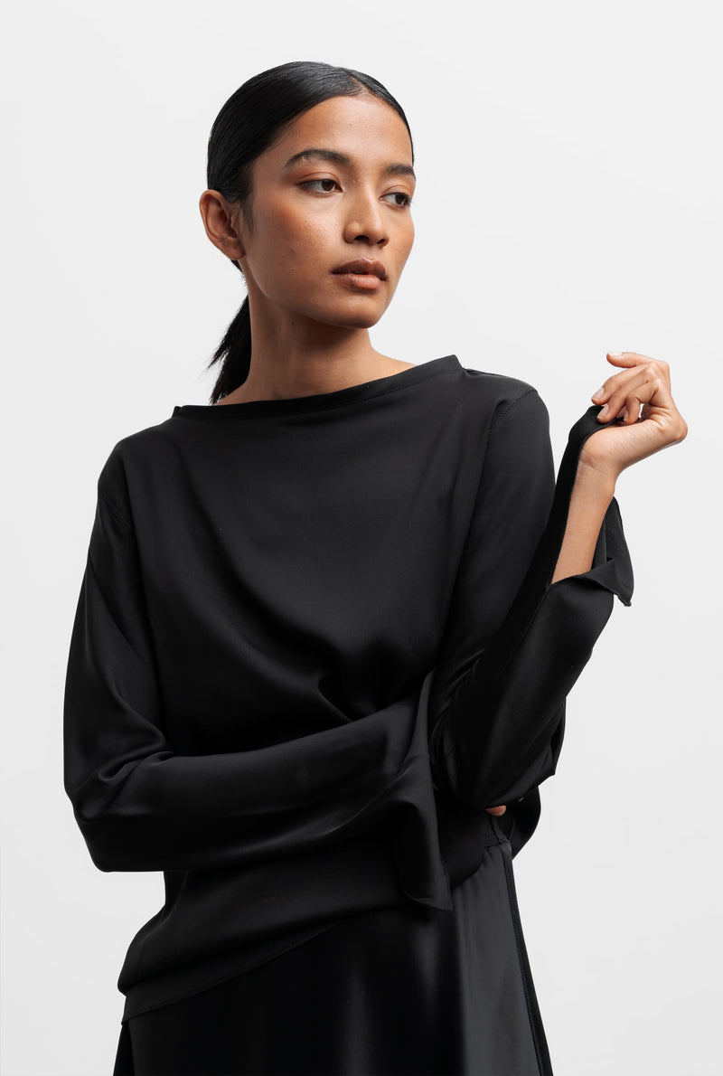 Lola silk blouse black