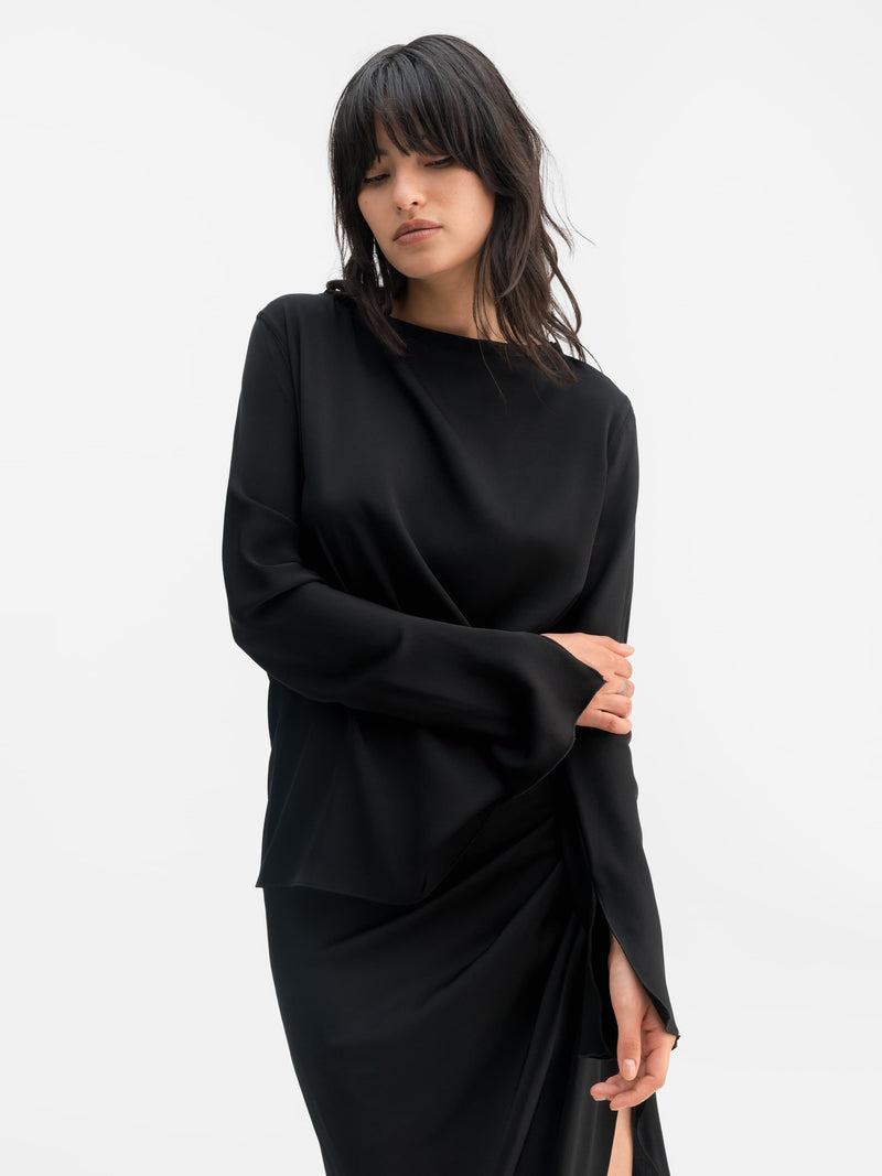 Lola silk blouse black