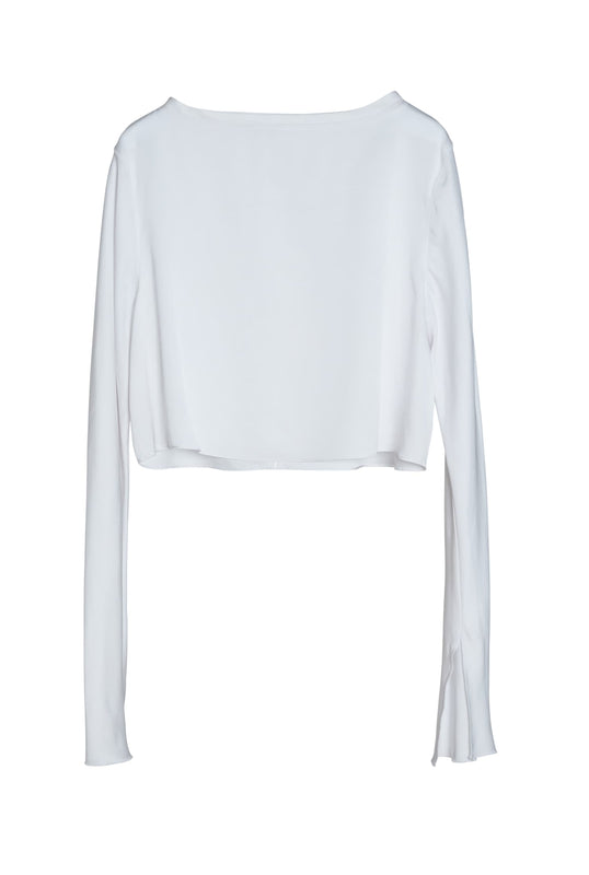Lola cropped silk blouse optic white