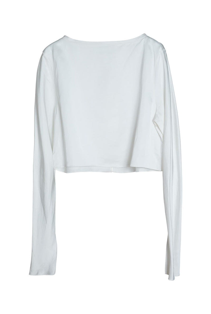 Lola cropped linen blouse optic white