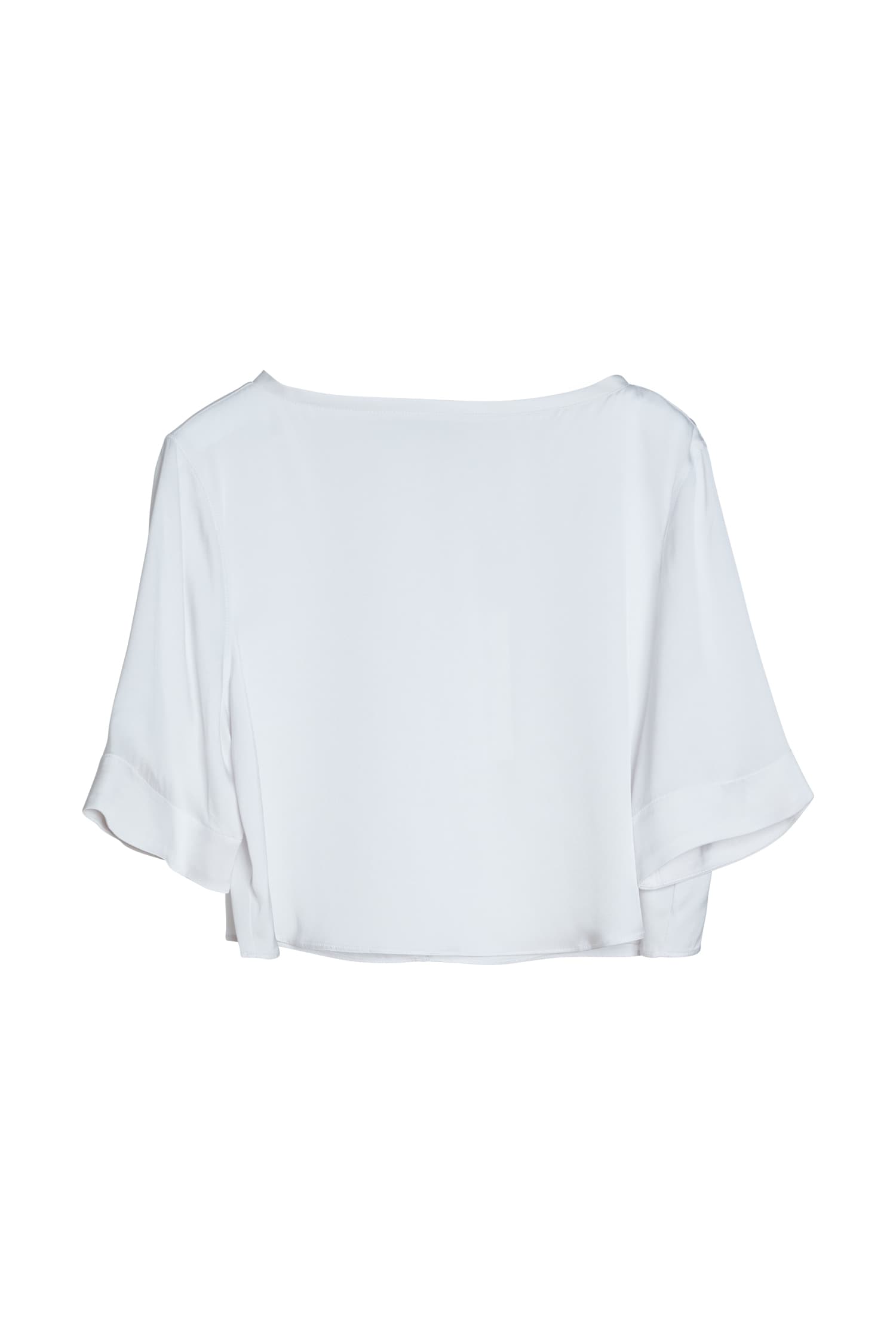 Lola cropped silk tee optic white