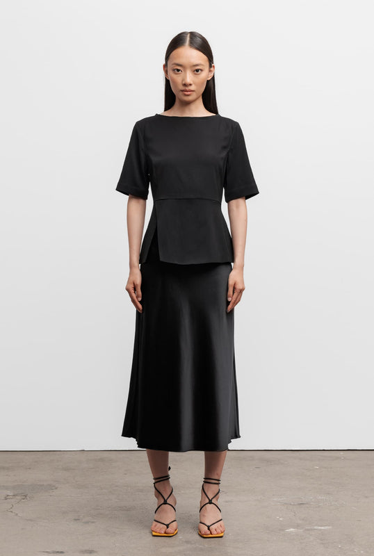 Lola peplum tee black