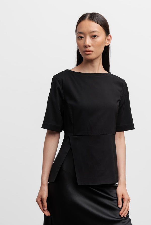 Lola peplum tee black