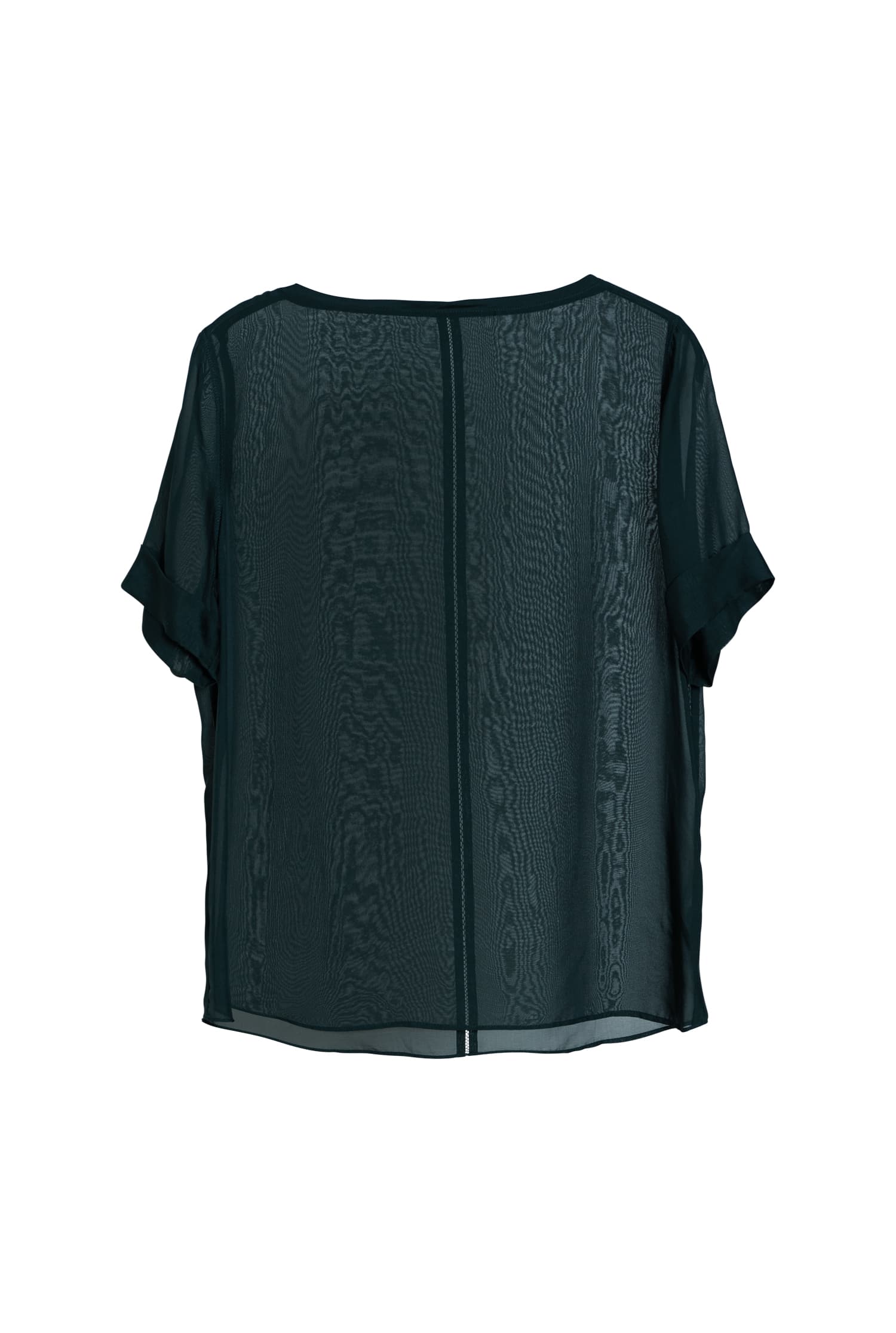 Lola see-through silk tee deep forest