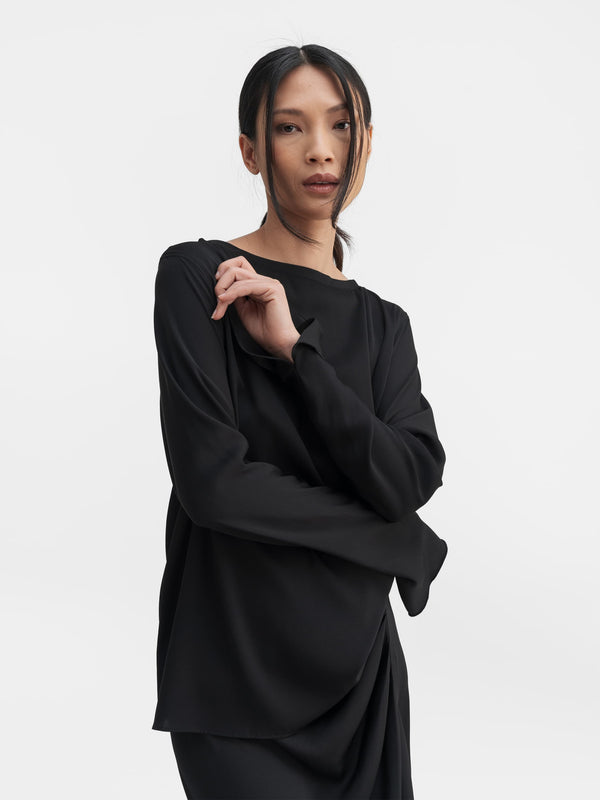 Lola silk blouse black