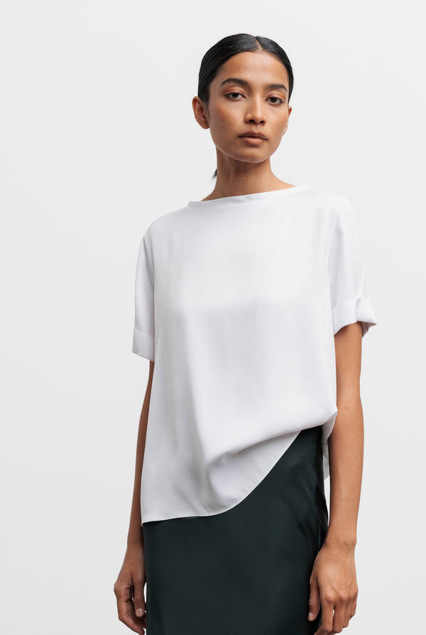 Lola silk tee optic white