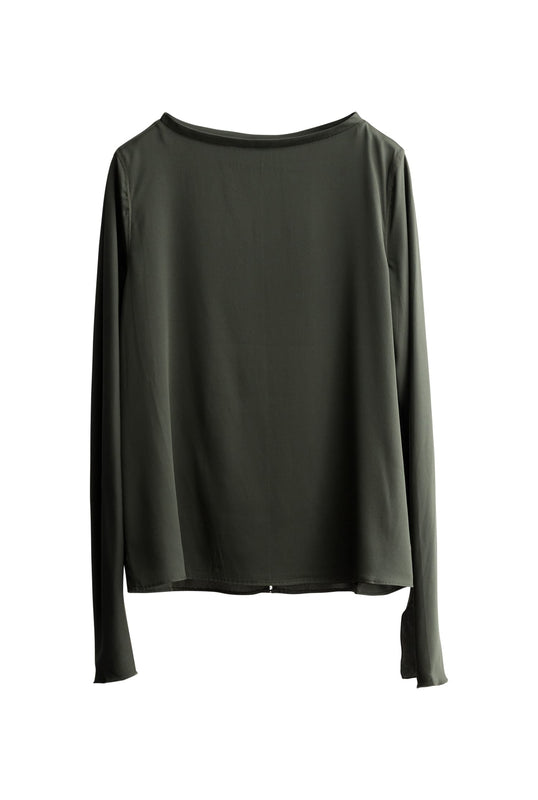 Lola silk blouse army green