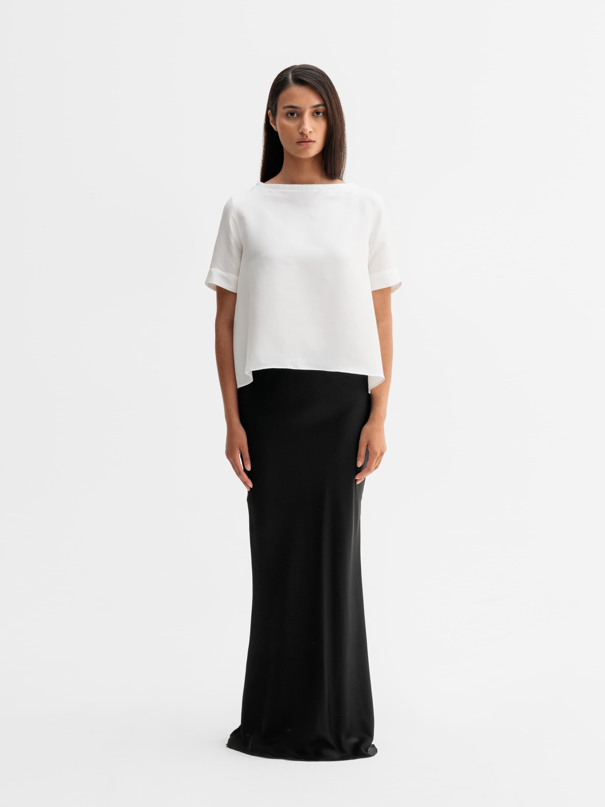 Loni silk tee white