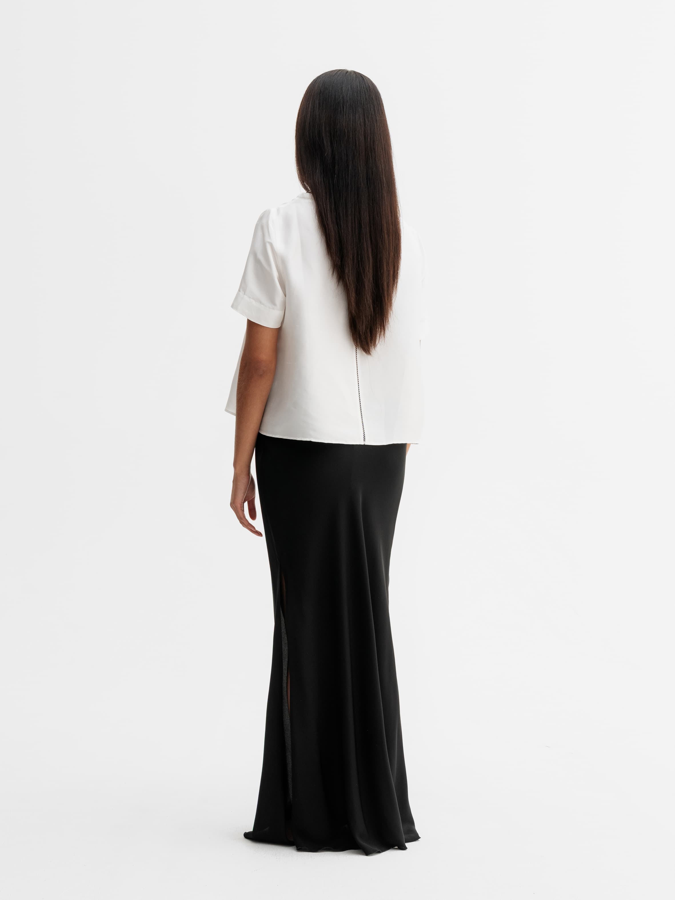 Loni silk tee white