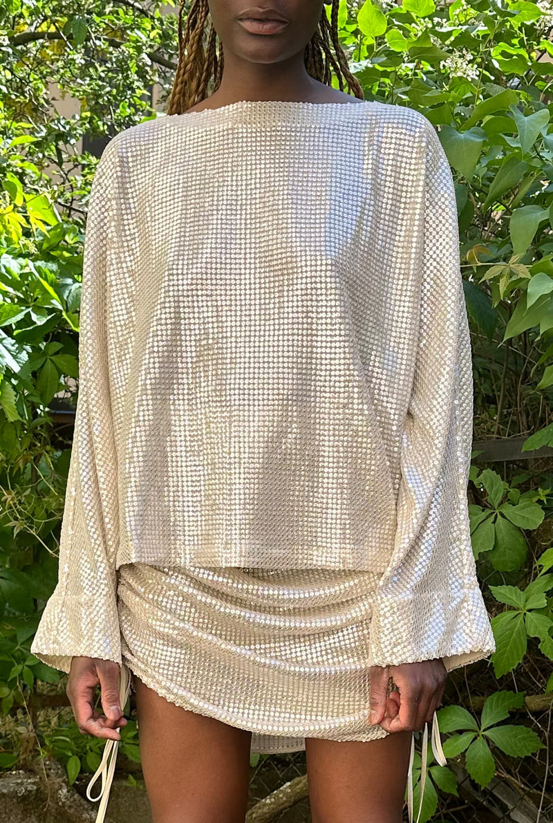 Nina sequin blouse cream