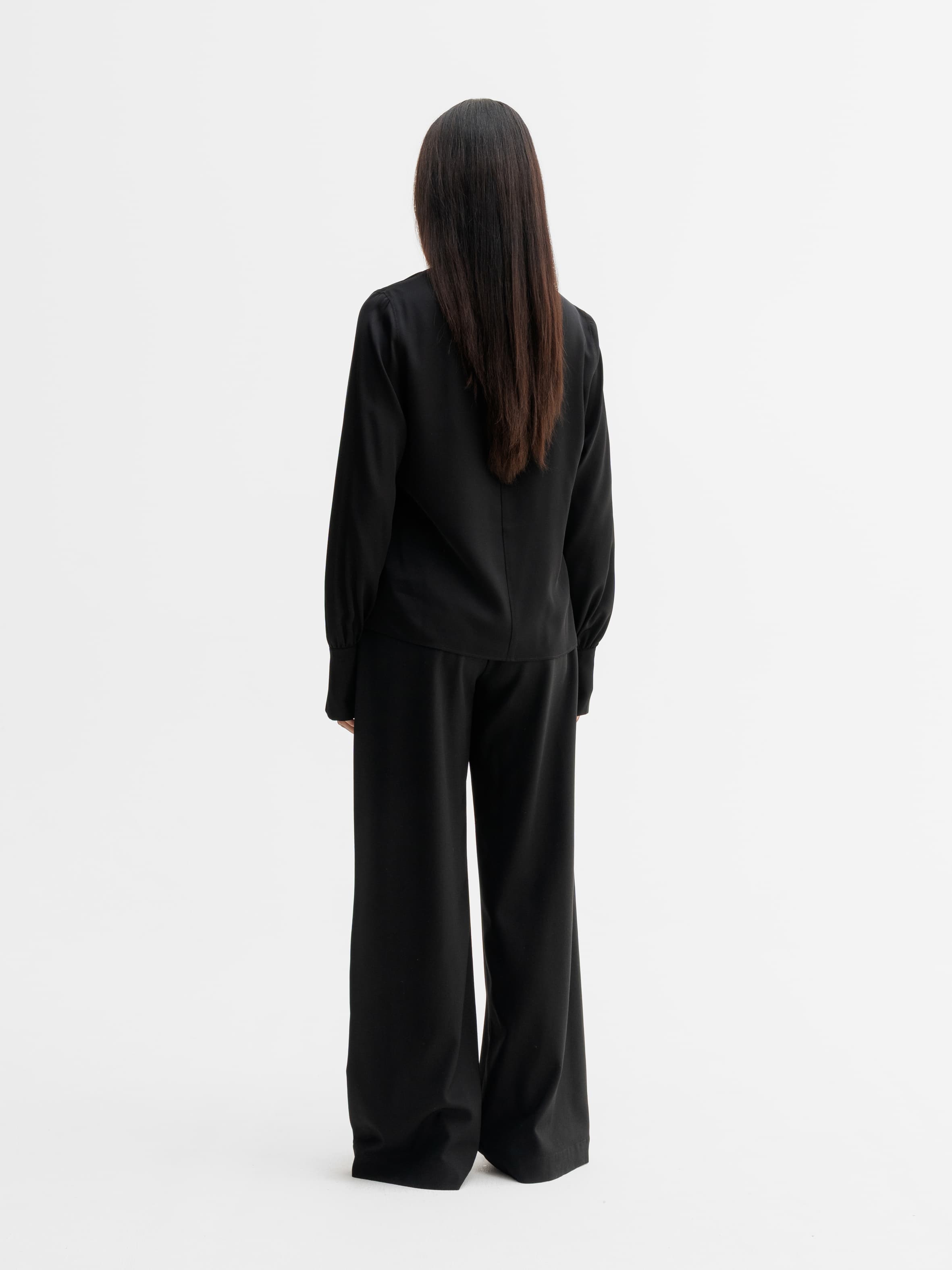 Luna silk blouse black