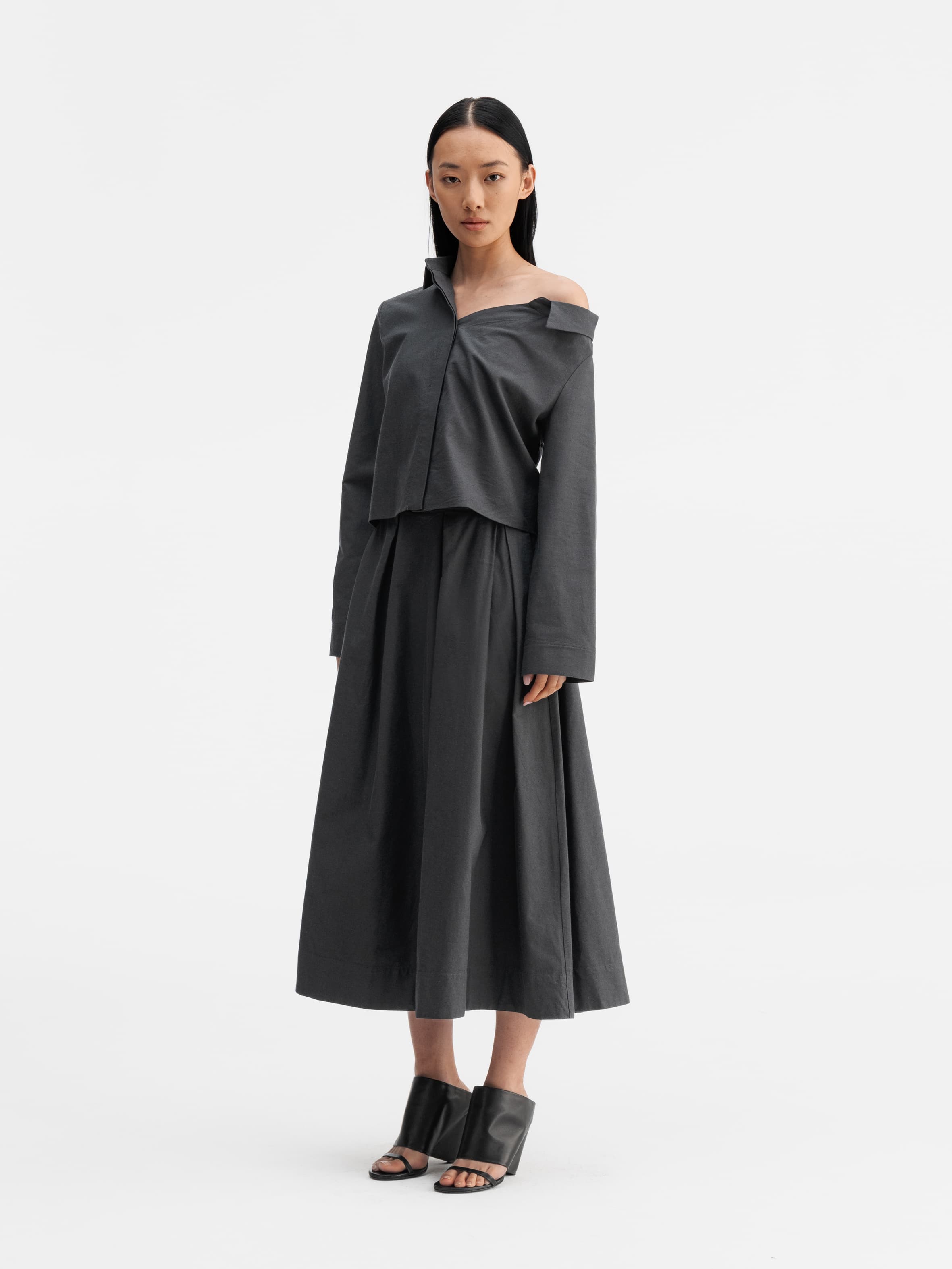 Mace oxford skirt dark grey