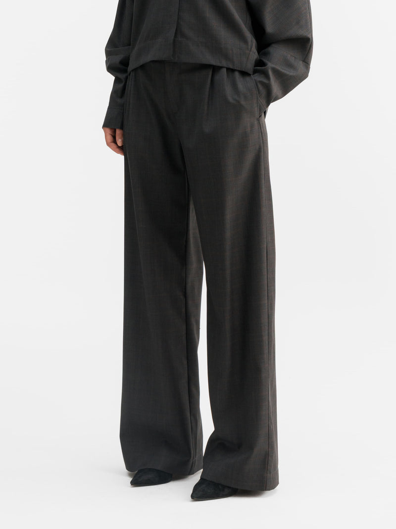 Mel check trousers dark grey