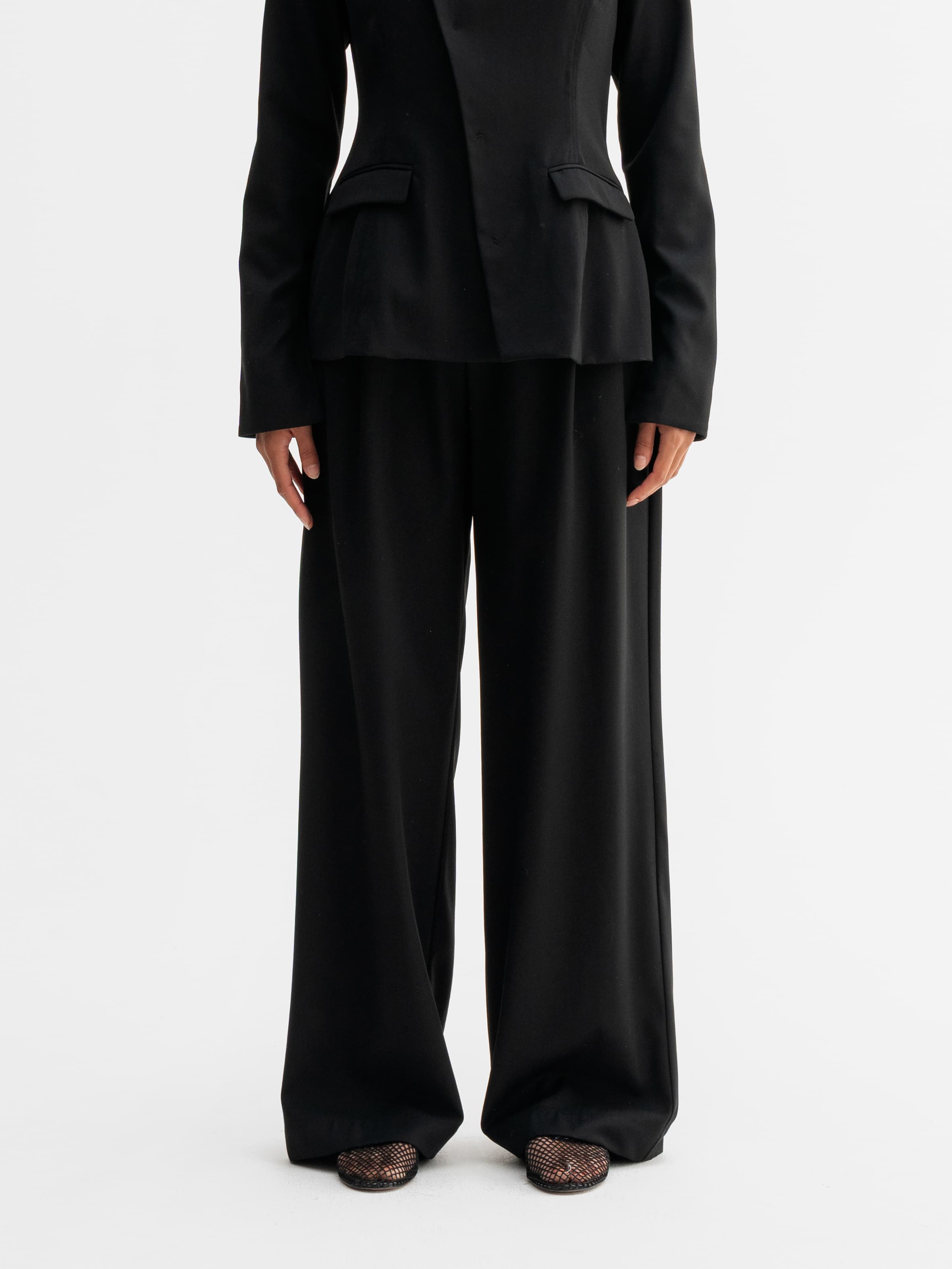 Mel heavy wool trousers black