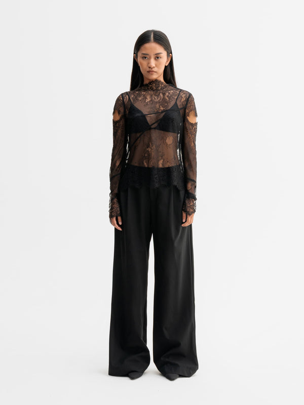 Mel wool trousers black