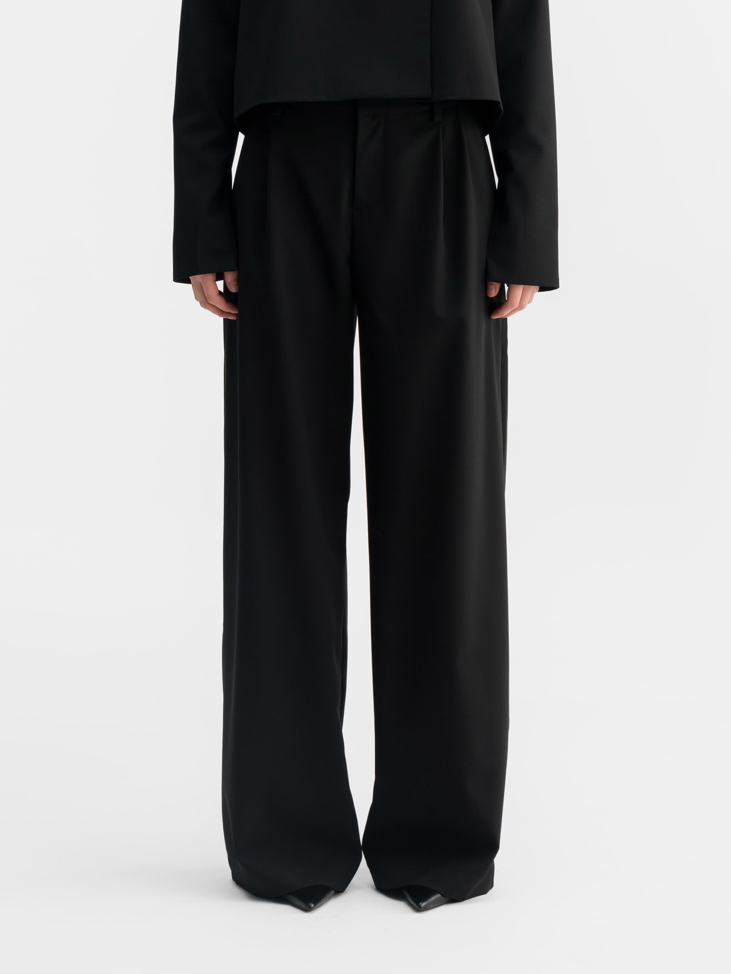 Mel wool trousers black