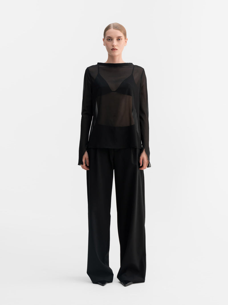 Mel wool trousers black