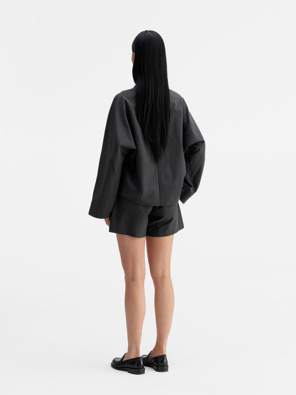 Meya oxford shorts dark grey