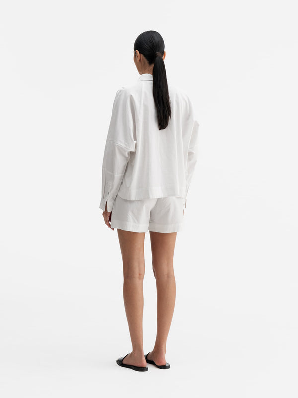 Meya oxford shorts white