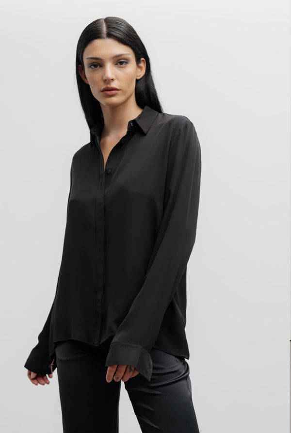 Mia silk shirt black