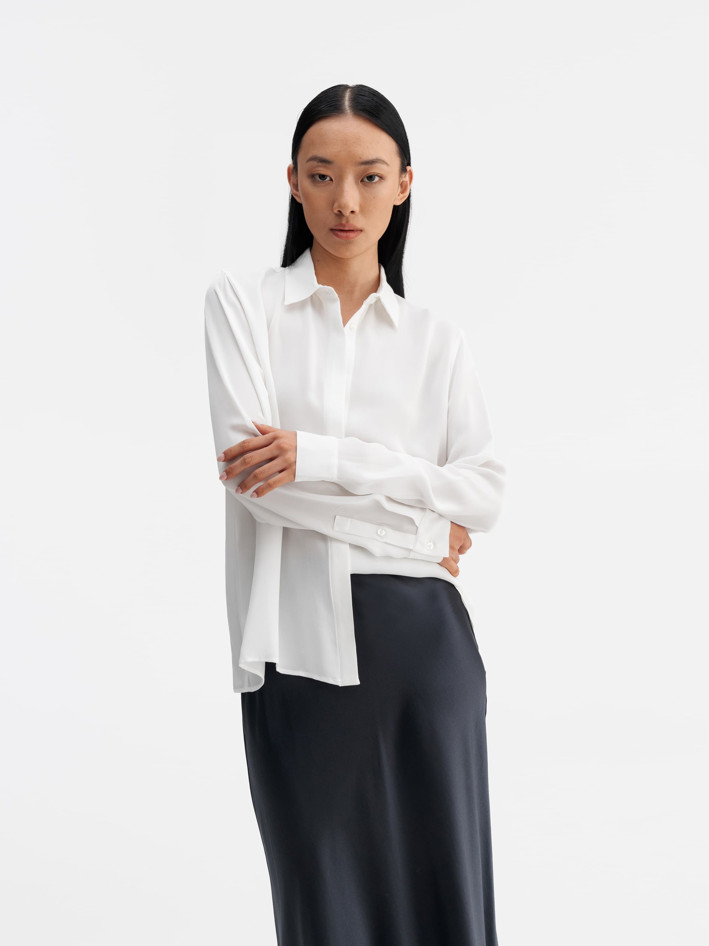 Mia silk shirt white
