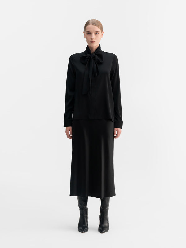 Miki silk blouse black