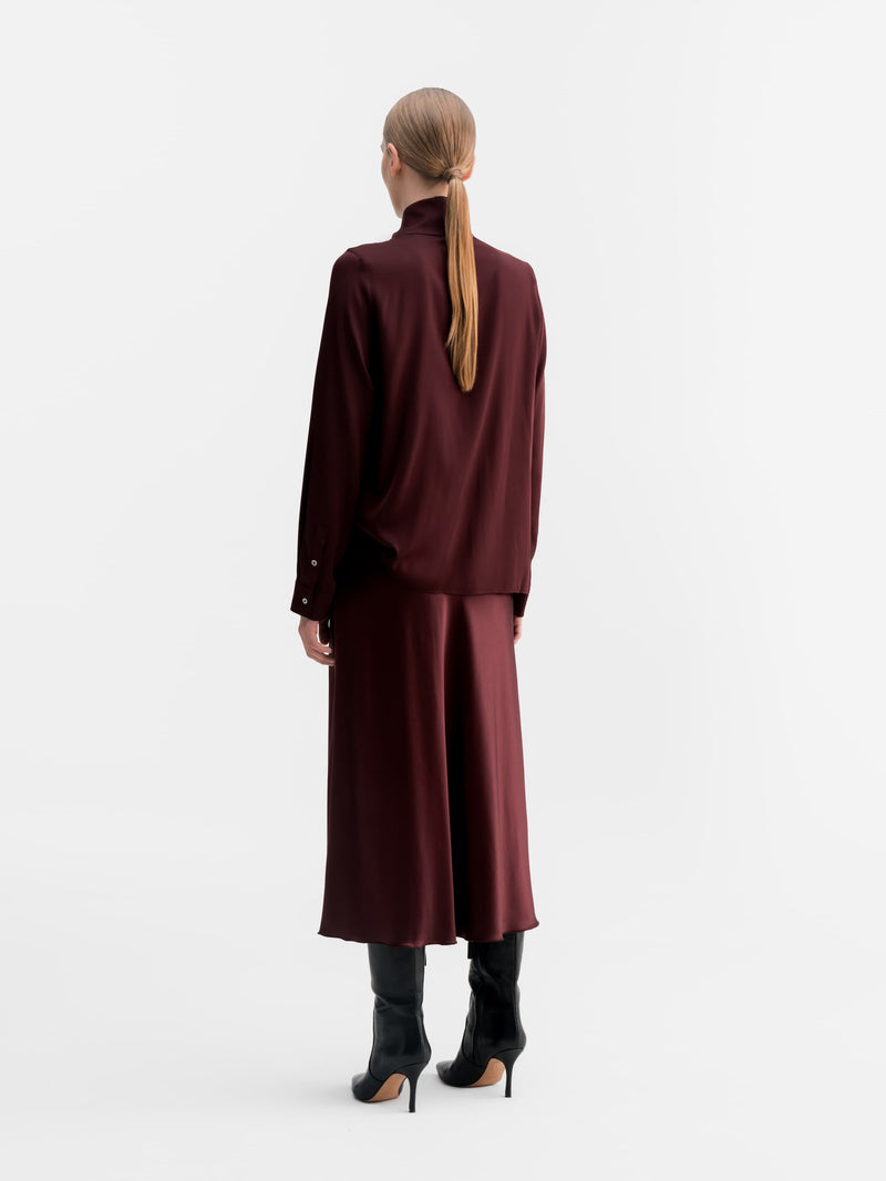 Miki silk blouse burgundy