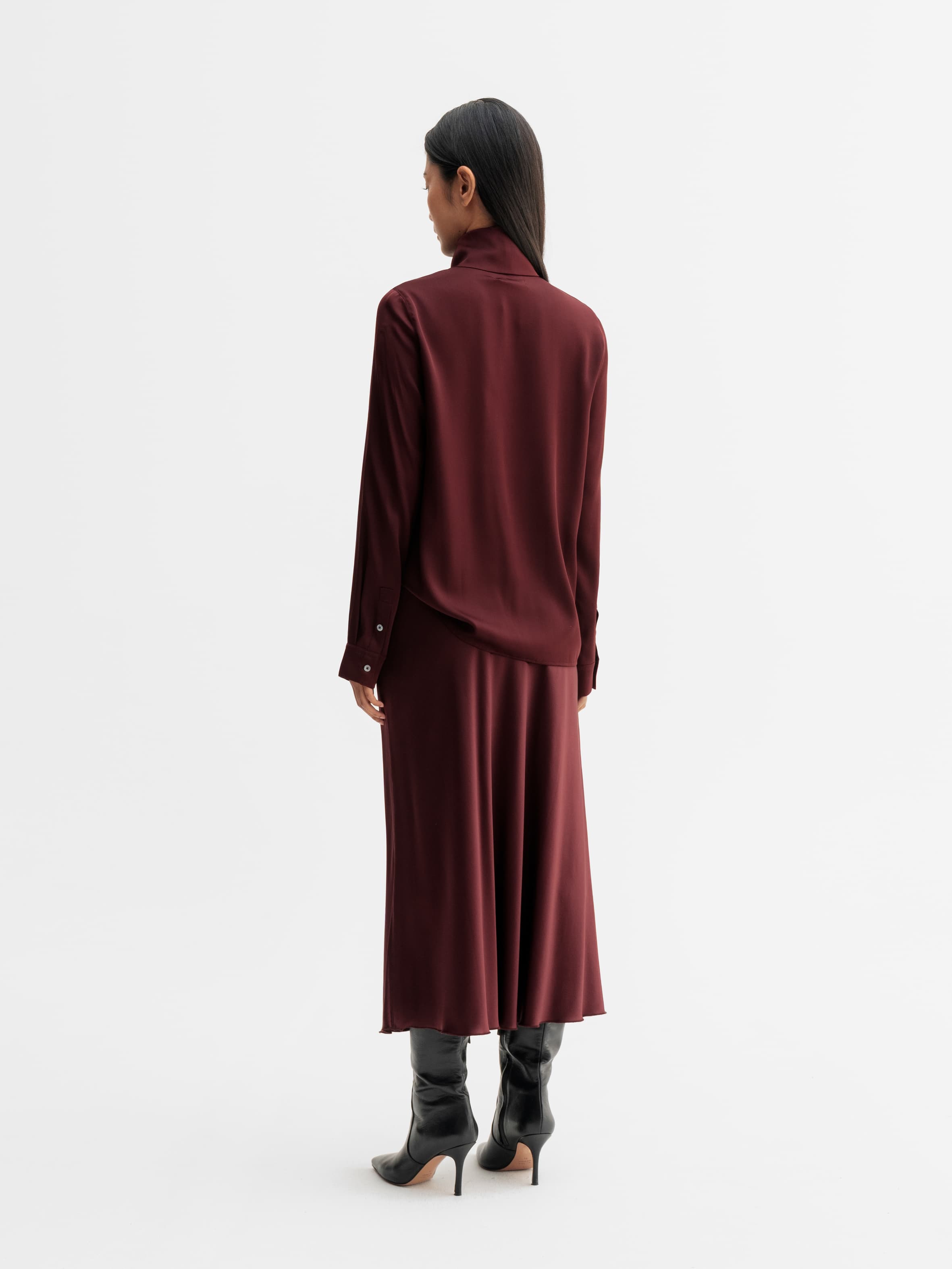 Miki silk blouse burgundy