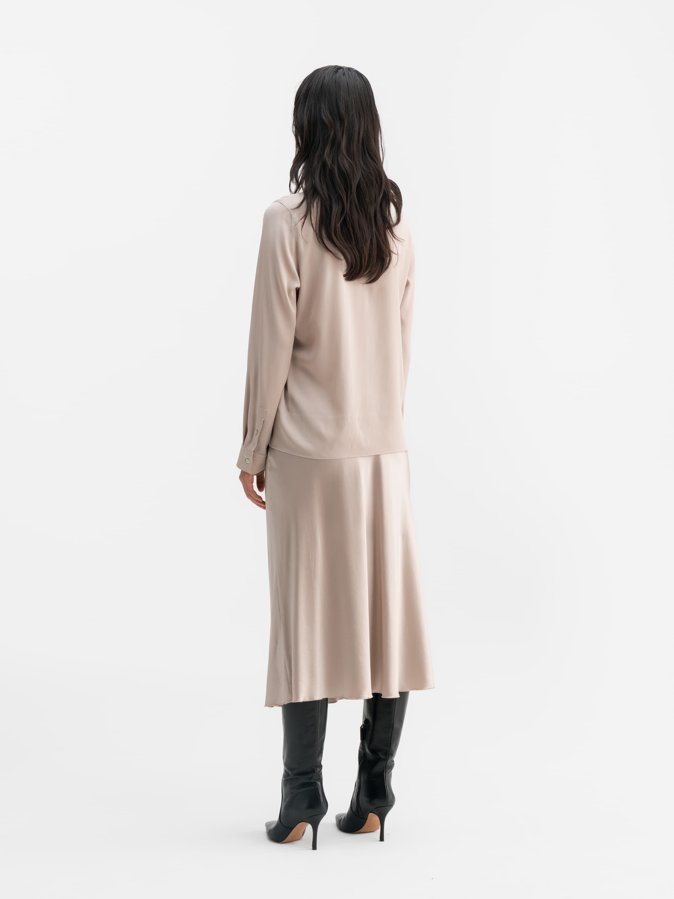 Miki silk blouse greige