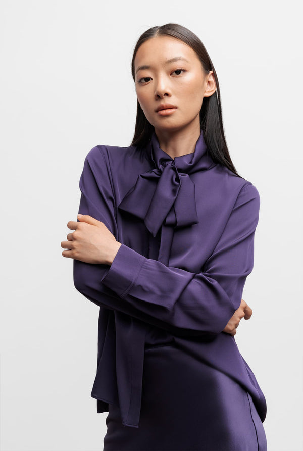 Miki silk blouse plum