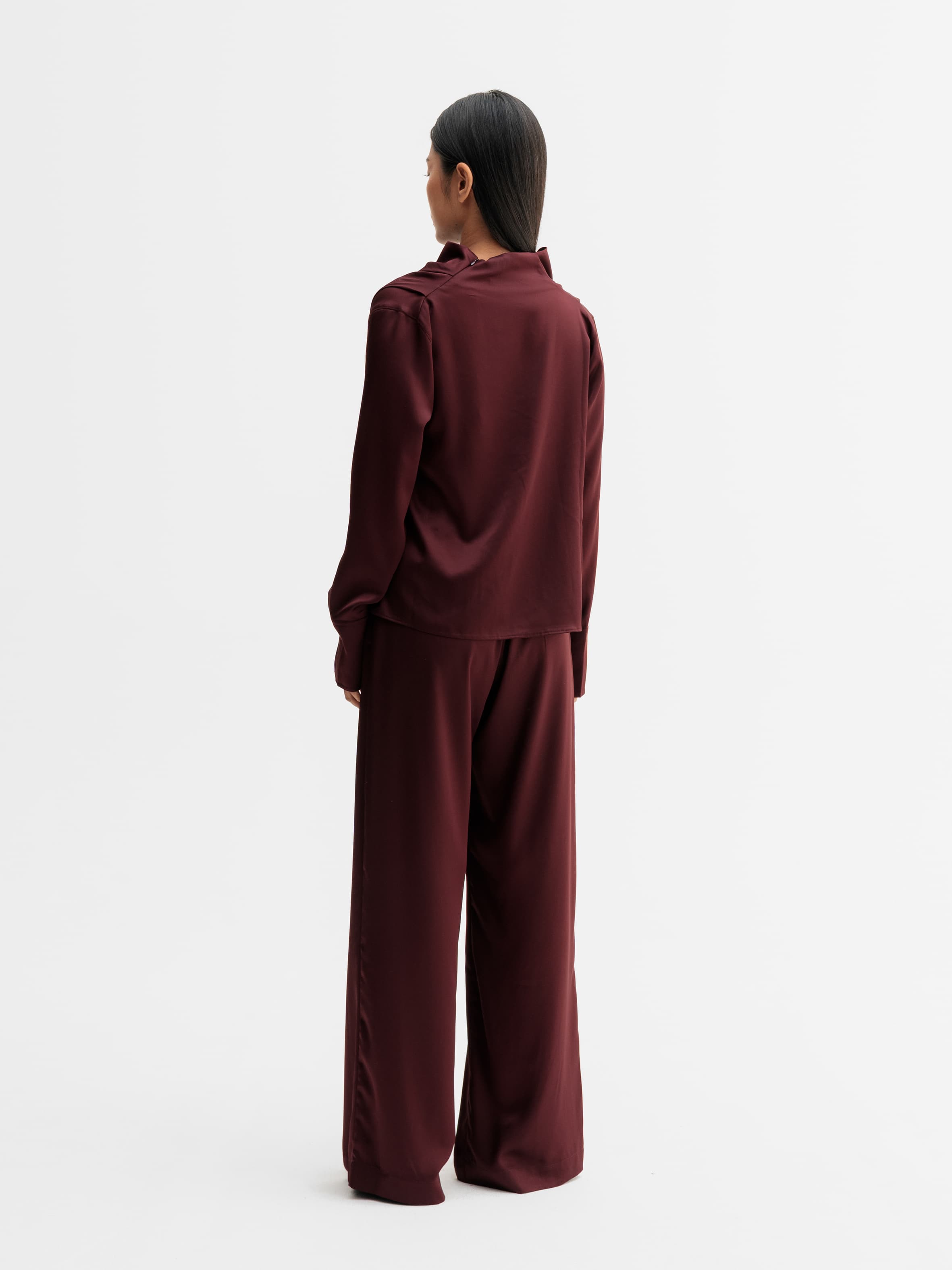 Miko satin blouse burgundy