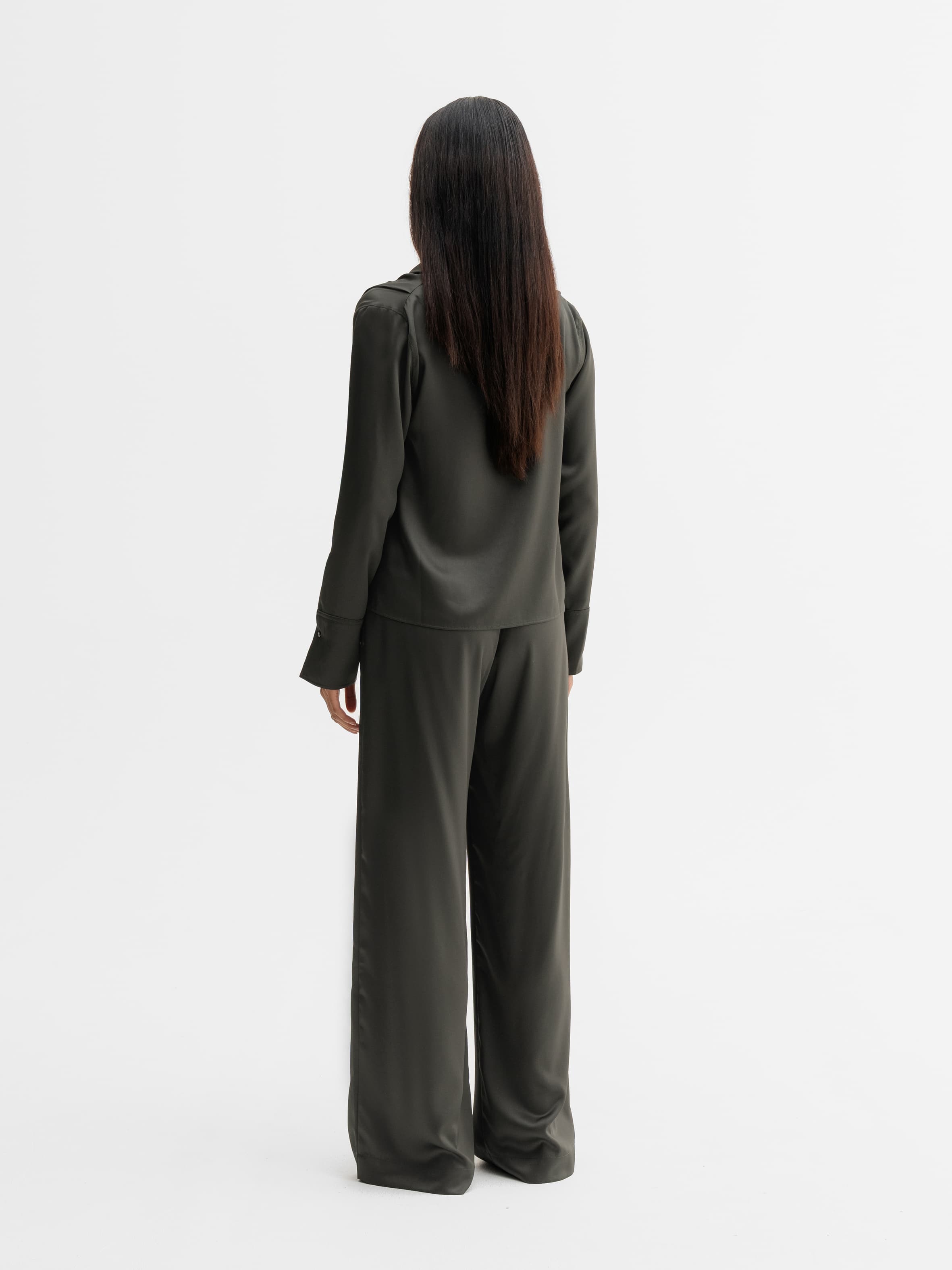 Mila satin trousers wood