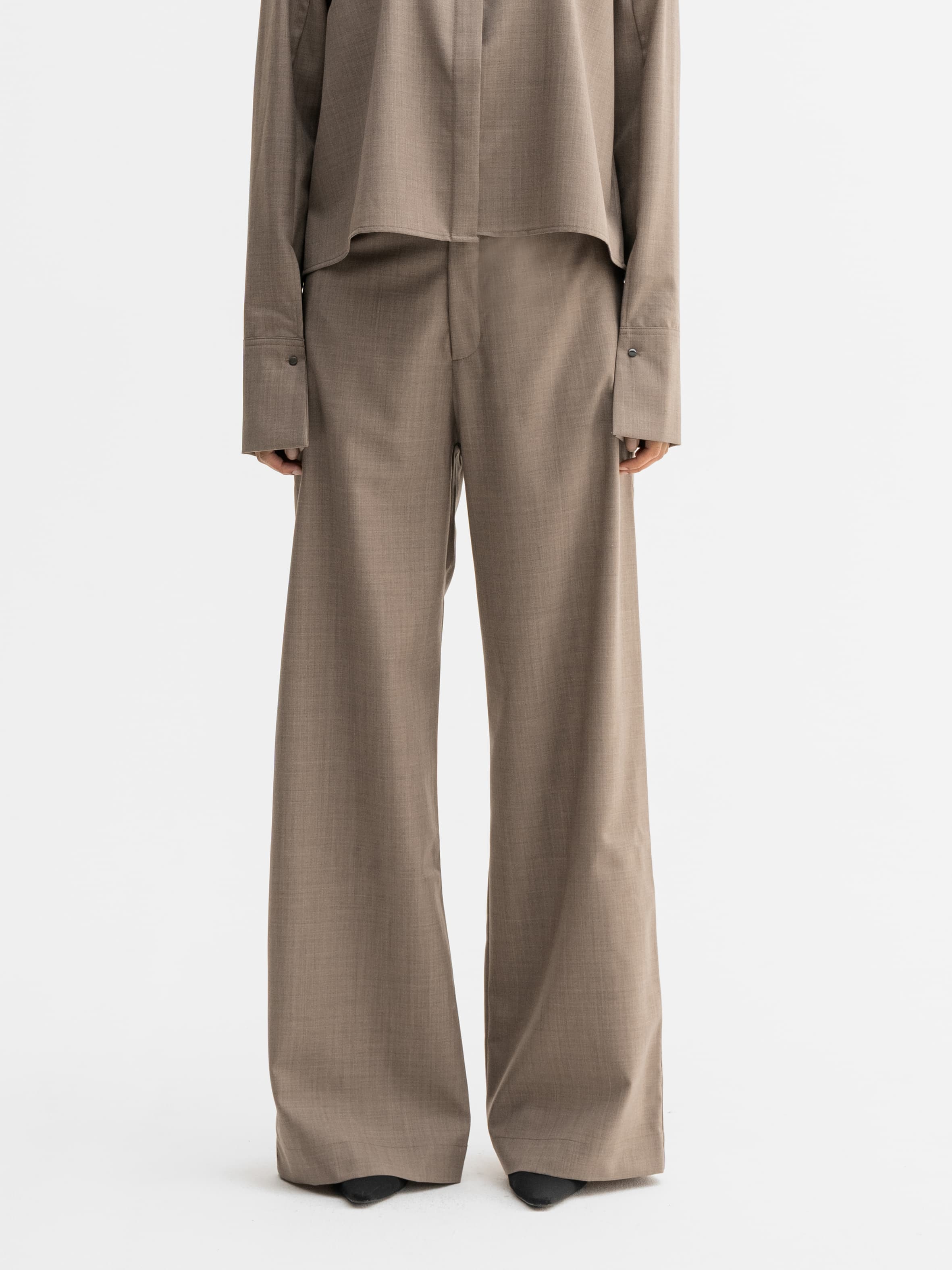 Mila wool trousers light brown