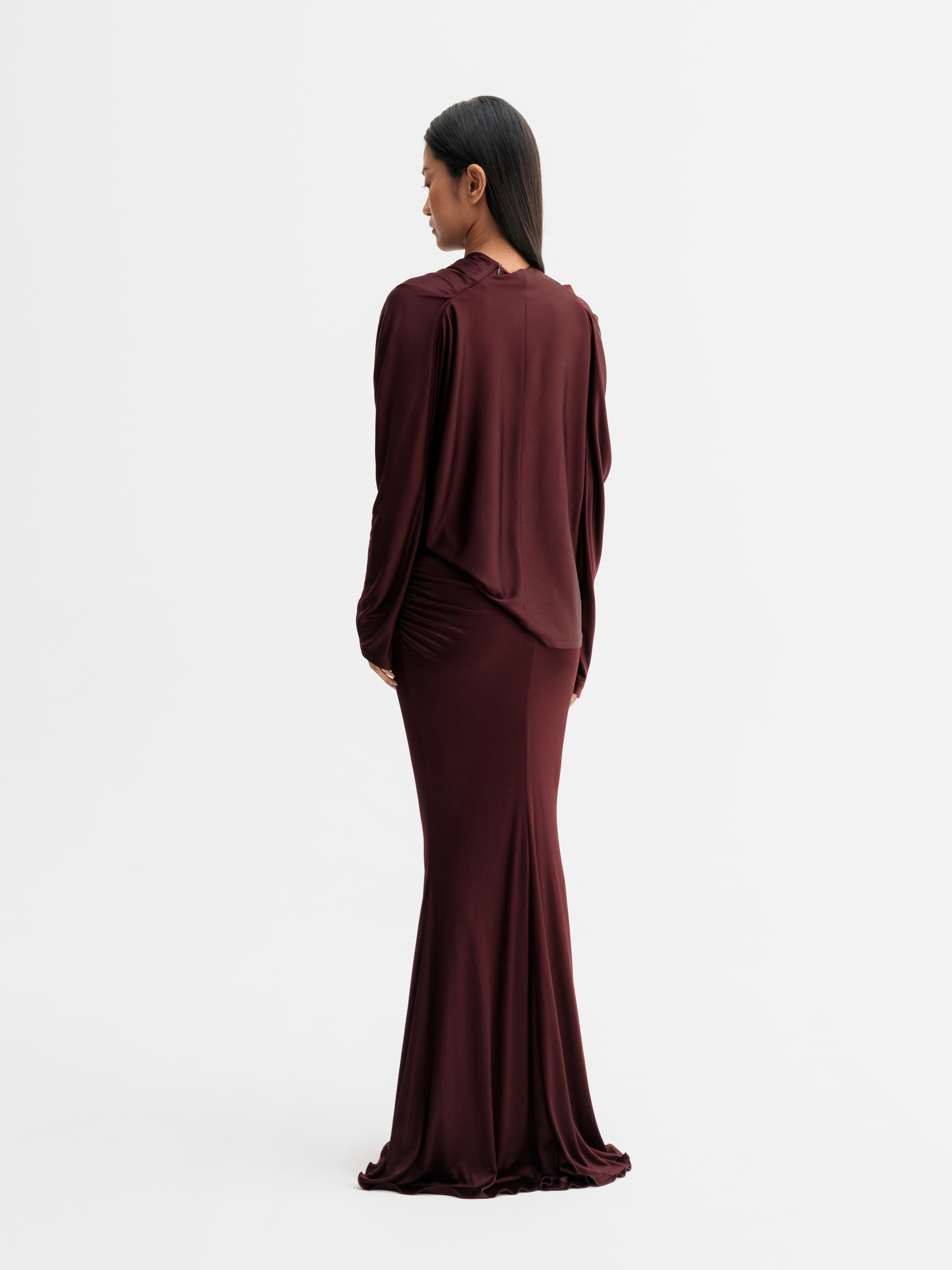 Milly jersey blouse burgundy