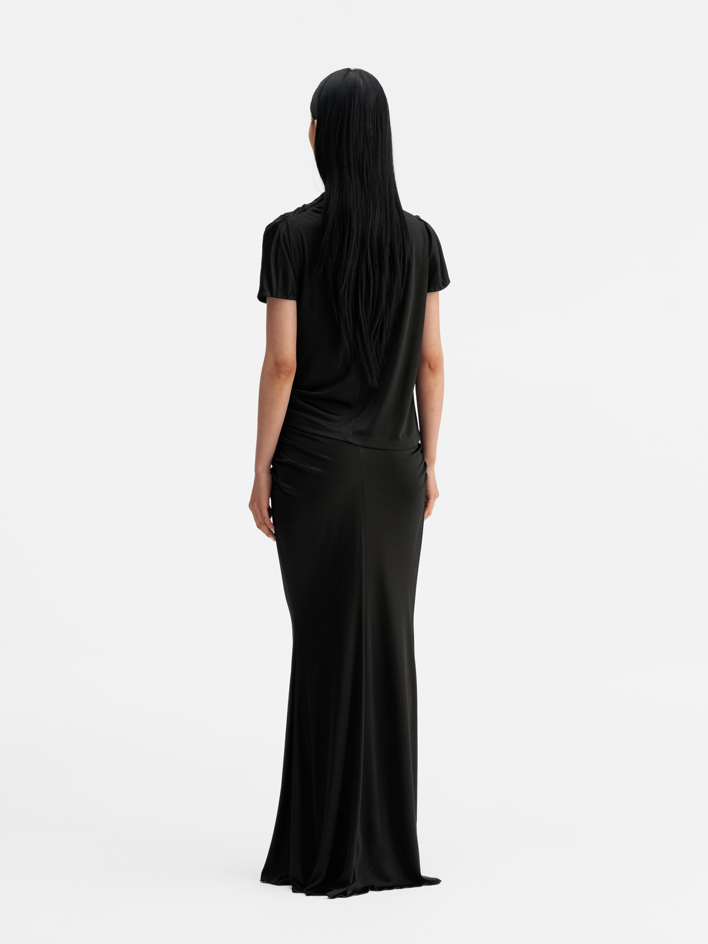 Back view of Ahlvar Gallery Milly jersey top black