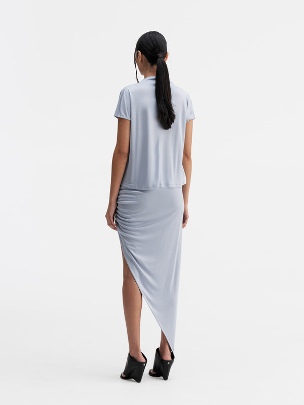 Back view of Ahlvar Gallery Milly jersey top denim blue