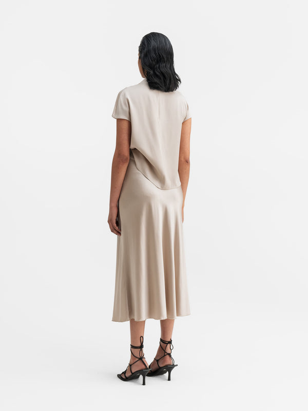 Milly silk top greige