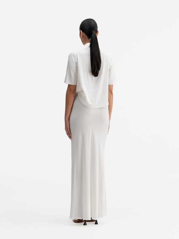 Back view of Ahlvar Gallery Milly silk tee white