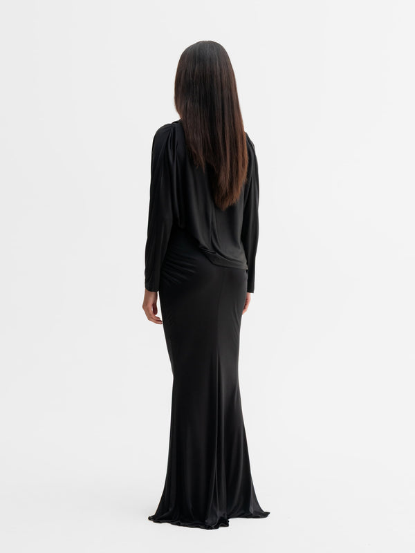 Back view of Ahlvar Gallery Milly jersey blouse in Black