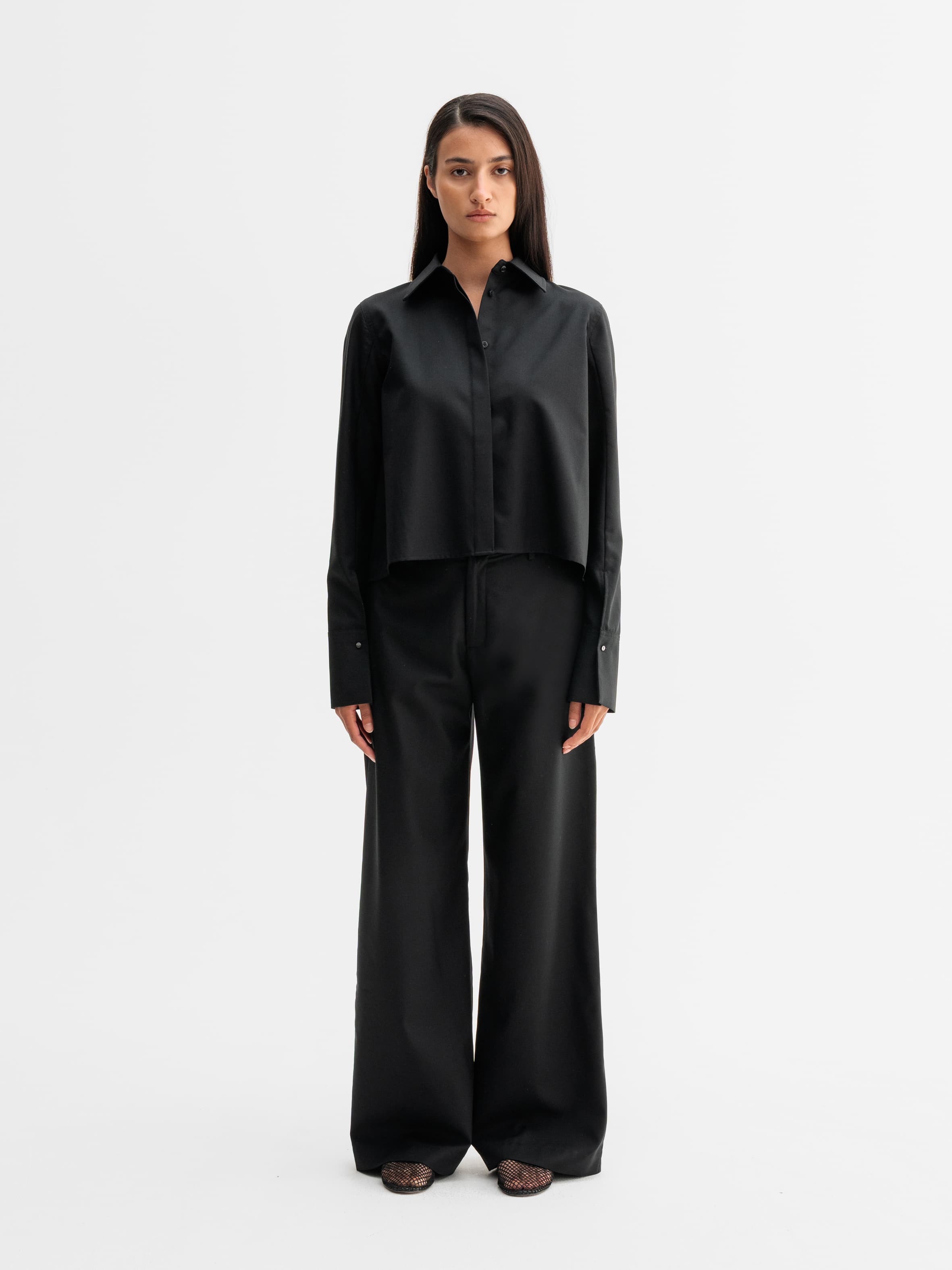 Mindi wool shirt black